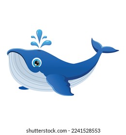 Cute whale cartoon vector illustration