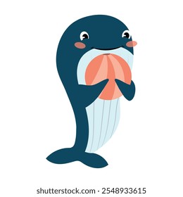 Cute Whale Cartoon Vector Illustration - 05