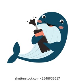 Cute Whale Cartoon Vector Illustration - 07