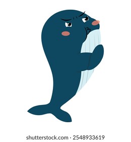 Cute Whale Cartoon Vector Illustration - 09