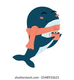 Cute Whale Cartoon Vector Illustration - 04