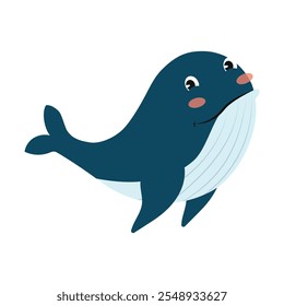 Cute Whale Cartoon Vector Illustration - 01