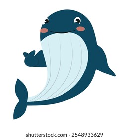 Cute Whale Cartoon Vector Illustration - 06