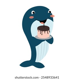 Cute Whale Cartoon Vector Illustration - 11