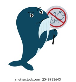 Cute Whale Cartoon Vector Illustration - 03