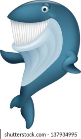 Cute Whale Cartoon Waving