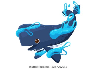 Cute Whale Character Design Illustration