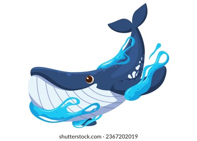 Cute Whale Character Design Illustration