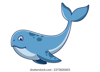 Cute Whale Character Design Illustration