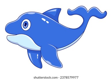 Cute Whale Character Design Illustration