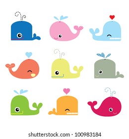 Cute Whale Characters