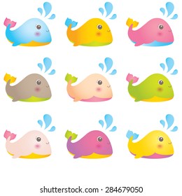 Cute Whale Characters