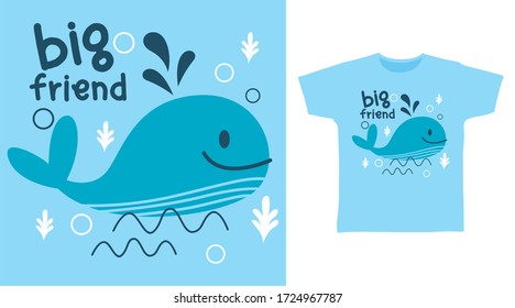 Cute Waldesign Vektor-Abbildung bereit für Druck auf T-Shirt.