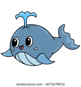 lindo doodle ballena kawaii. imagen: vector de (libre de regalías) 1872678916 Shutterstock