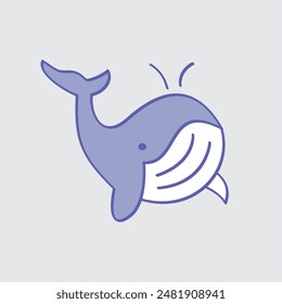 cute whale funny moment graphic vector illustration