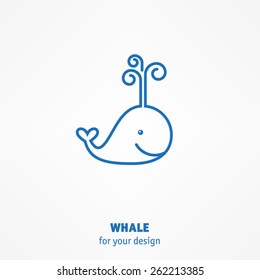 Cute whale icon