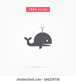 cute whale icon 
