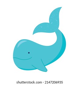 icono de ballena lindo en fondo blanco