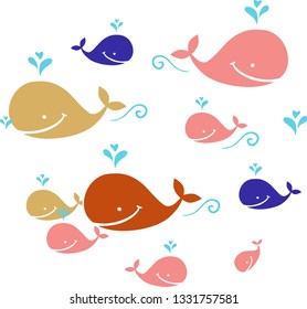 cute whale illustration