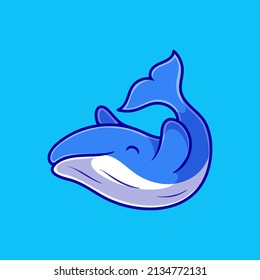 cute whale illustration suitable for mascot sticker and t-shirt design