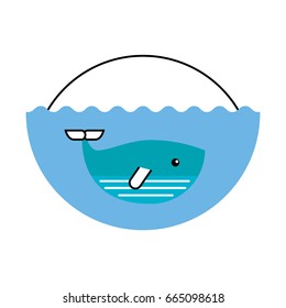 cute whale isolated icon