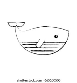 cute whale isolated icon