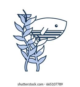 cute whale isolated icon