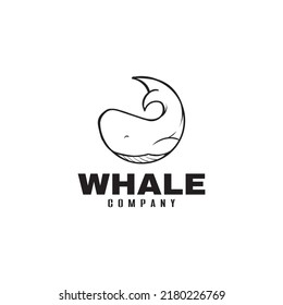 cute whale logo simple disign