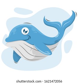 cute whale mascot cartoon vector