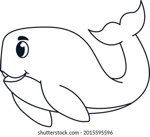Caricatura de mascota de ballena mate arte vectorial e ilustración
