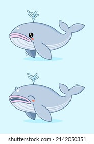 Cute Whale Mascot Character Vector