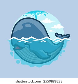 Cute Whale Mascot Vector Illustration great for your brand business