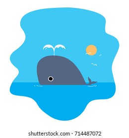 Cute Whale In Ocean