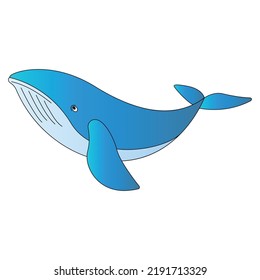 cute of whale on cartoon version,vector illustration