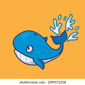 cute whale on the sea