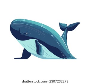 Cute whale on white background icon isolated