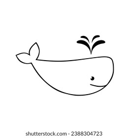 Cute whale outline image design
