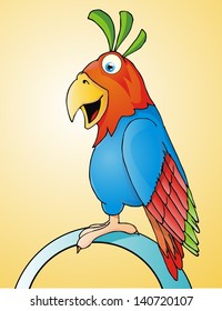 Cute Whale parrot. Vector illustration