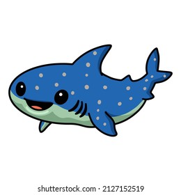 Cute whale shark cartoon swimming