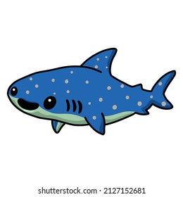 Cute whale shark cartoon swimming