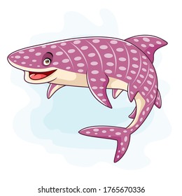 A cute whale shark cartoon. vector illustration