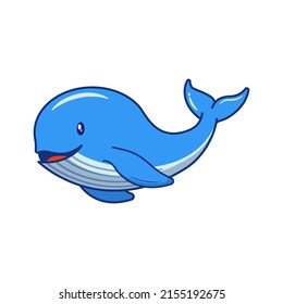 Cute Whale Smiling Vector Illustration Cartoon Icon