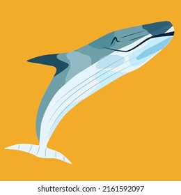 Cute whale. Whale Underwater Vector Illustration