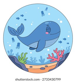 Baleia Bonita em Mundo Subaquático