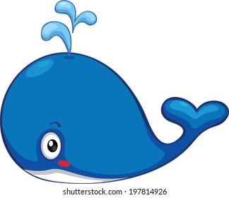 Cute whale vector