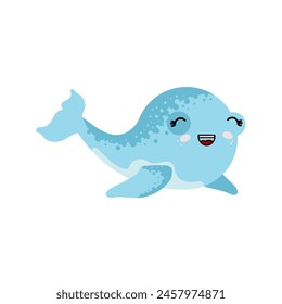 cute whale - vector illustration	