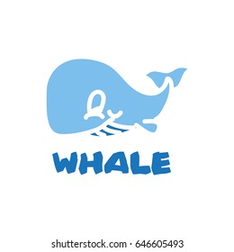 cute whale vector illustration