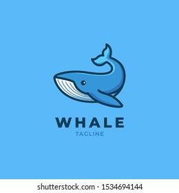 Cute Whale vector logo illustration