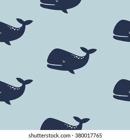 Cute Whale vector print