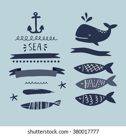 Cute Whale Vector Print